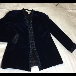 Marie St.Claire 14 Blue Beaded evening Jacket /Top